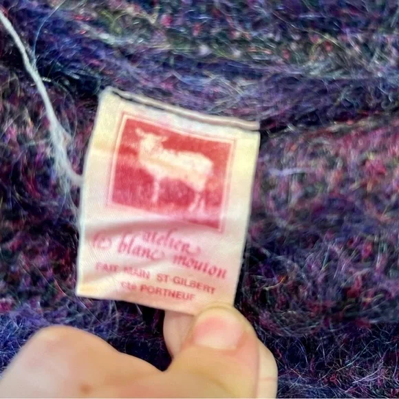Beautiful Vintage Purple Mohair Turtleneck Sweater - Picture 5 of 9